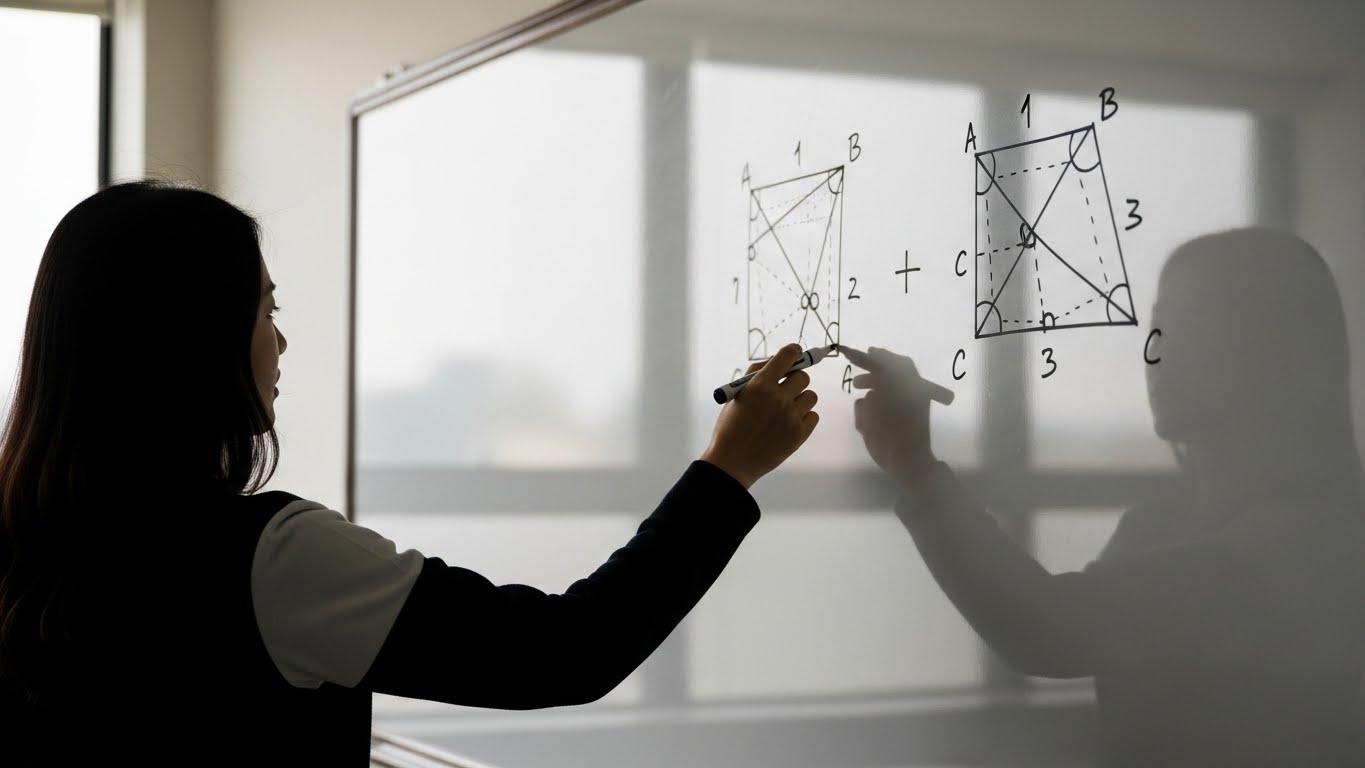 수업 중인 학생 실루엣