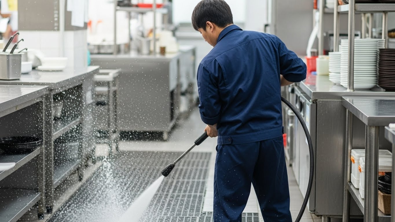 식당 고압 세척 작업